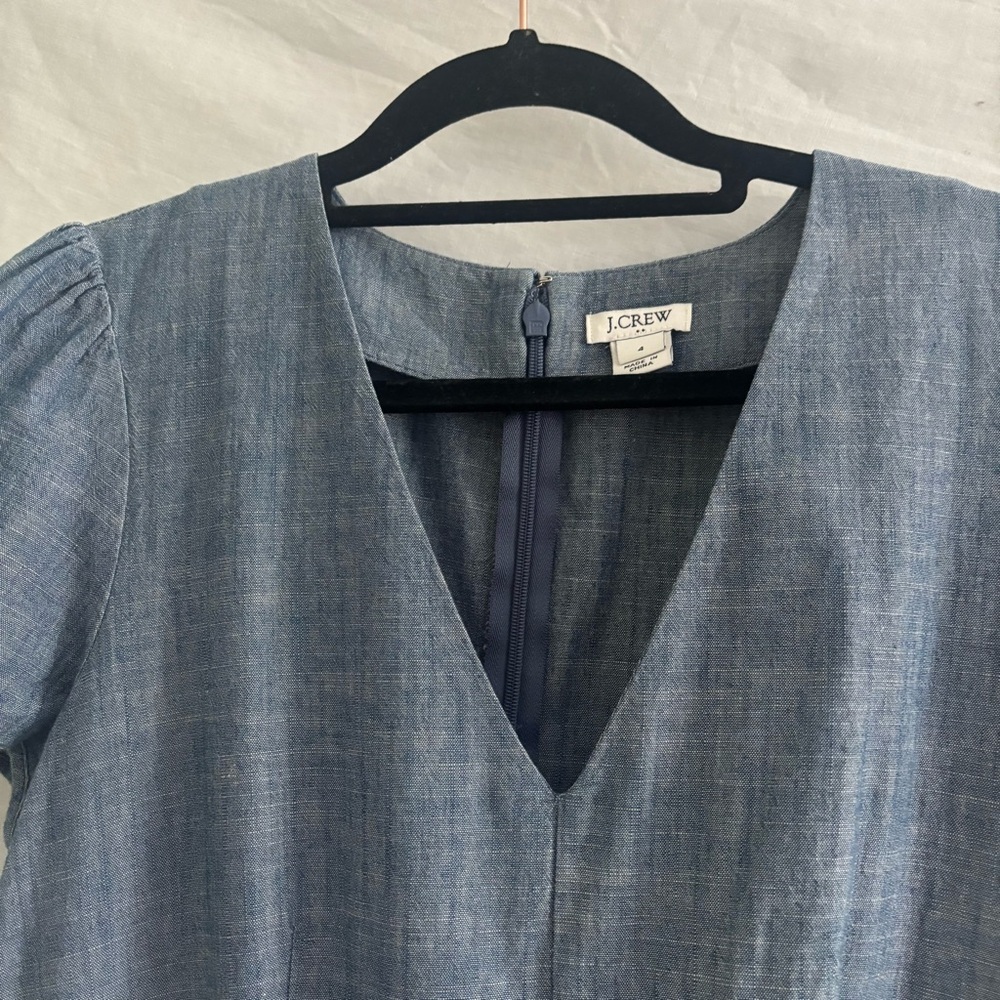 J. Crew Light Denim V-Neck Dress, Size 4 - Picture 5 of 11